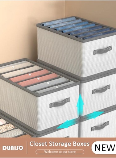 3 Pieces Foldable Closet Storage Organizer Washable Closet Storage Box with Carrying Handles Toy Organizer Box Cube Storage Bin for Clothes Wardrobe Home Bedroom Office