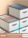 3 Pieces Foldable Closet Storage Organizer Washable Closet Storage Box with Carrying Handles Toy Organizer Box Cube Storage Bin for Clothes Wardrobe Home Bedroom Office