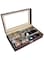 AUTOARK Leather 6 Watch Box Jewelry Case and 3 Piece Eyeglasses Storage and Sunglass Glasses Display Case Organizer,Brown,AW-020
