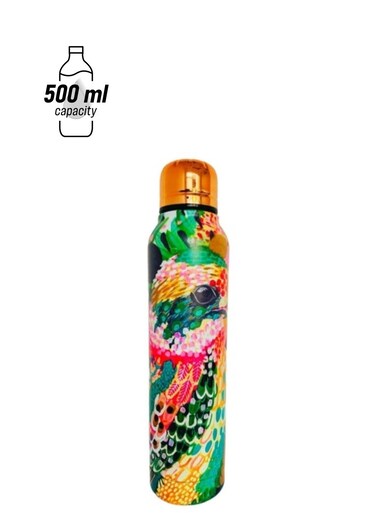 Artistic Stainless Steel Drink Bottle with Rose Gold Cap