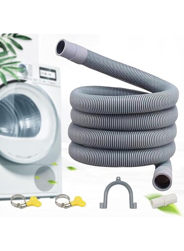 JCZD Universal Drain Hose Extension Pipe Kit, Washing Machine Hose Extension, Replacement Drain Hose Extension for Tumble Dryer Machine, Dishwasher &amp; Other Applications, 2m