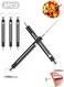 3 PCS Toothpicks, Reusable Titanium Metal Toothpicks, Metal Pocket Push-pull Toothpick Key Pendant for Outdoor Picnic Camping (Black)