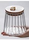 600 ML Borosilicate Glass Food Storage Jar With Airtight Bamboo Lid and Metal Handle, To Store Tea, Coffee Beans, Candy, Spices, Biscuits etc, Conical Shape