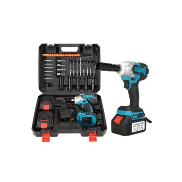 18V Cordless Impact Driver Kit with 2 Lithium Batteries, Charger, 17 Bits and Accessories