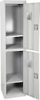 INFINI HOMES 2 Tier Heavy Duty Metal Steel Storage Locker Cabinet with Plastic Handle (Grey, 45L X 40W X 183H, 2 Door))