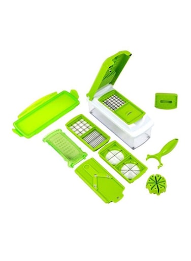 10-In-1 Nicer Dicer Plus Vegetable Cutter Set Green/Silver