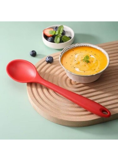 Gel Density Spoon Home Kitchen Large Silicone Spoon Salad Spoon Red