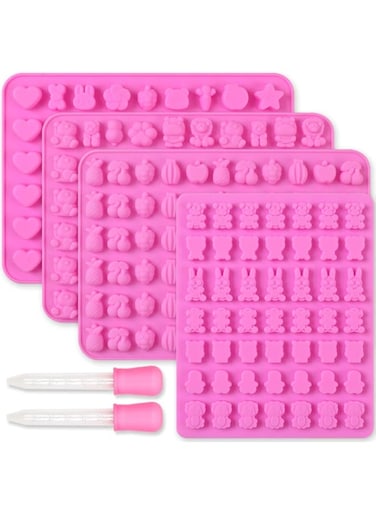 Cozihom Diverse Animal &amp; Fruit Silicone Chocolate Candy Making Moulds, Gummy Mould, Food Grade Silicone, 4 Pcs
