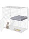 TOMVAES 2 Tier Cat Cage Indoor, Detachable Metal DIY Pet Playpen, Portable Collapsible Pet Cat Cage, Animal Cage Wire Cage Indoor, 75 * 73 * 39cm, White