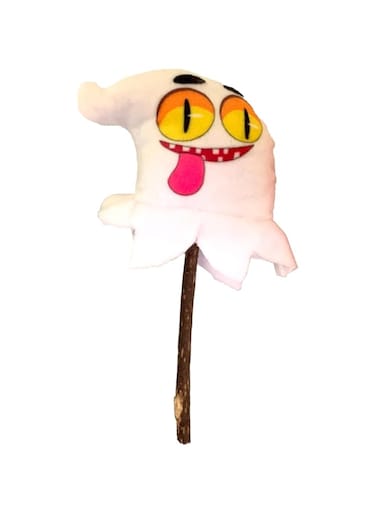 BOBBY CAT TOY FRIGHT GHOST W/SILVERVINE 15cm