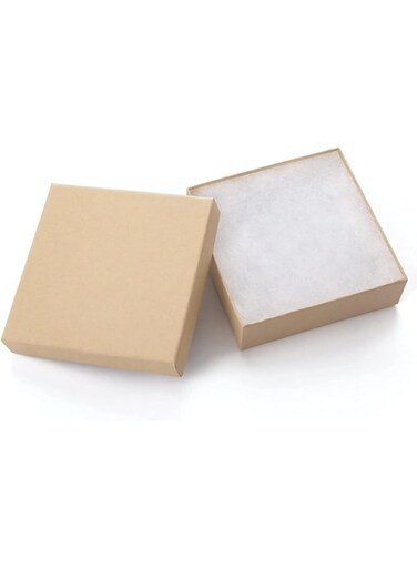 Giftol 20 Pack 3.5x3.5x1 Inch Cardboard Jewelry Boxes,Small Gift Boxes for Jewelry Earrings Necklaces Handmade Bangles Bracelets(Brown)