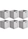 MAKINGTEC Collapsible Fabric Storage Cubes with Oval Grommets - 6-Pack, Light Grey