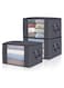 3-pack clothing storage, foldable blanket storage bag, Grey