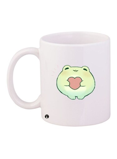 Ceramic Coffee Mug White/Green