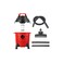 Wet/Dry Vacuum Cleaner with Wheels, 5-Piece Attachments, Red and Black