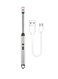 Electric BBQ Lighter 360 Degree Windproof Flameless Flexible Neck Long USB Type-C Rechargeable Electric Candle Arc Lighter With LED Battery Display Silver