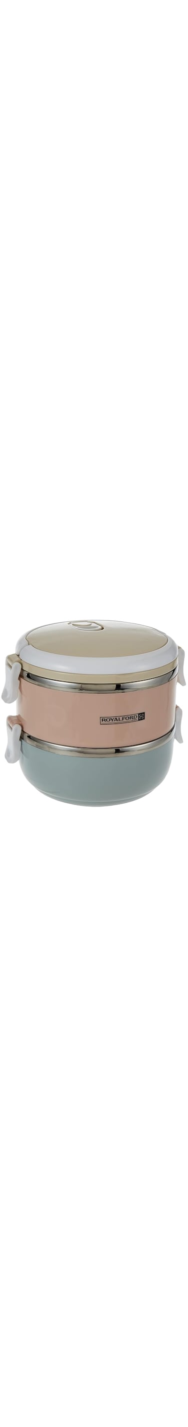 Royalford 1400 ml Two Layer Round Lunch Box, RF9294