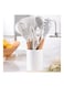 Pieces Silicone Cooking Utensil Set with Wooden Handle White 10.50 x 10.50 x 1.237cm