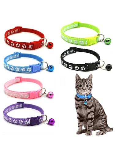 Proxima Direct 6PCS Cat Collar with Bell, Adjustable Kitten Collar, Anti Strangulation Puppy Collar