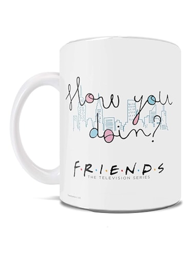 Trend Setters Friends The Television Series &ndash; How You Doin &ndash; OFFICIAL MERCHANDISE - 11 oz White Ceramic Coffee or Tea Mug &ndash; Perfect for Gifting or Collecting