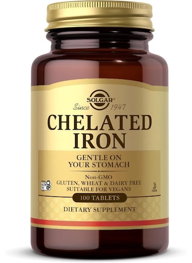 Solgar Chelated Iron 100 Tablets Packaging May Vary