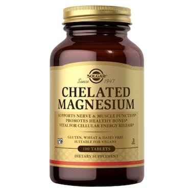Solgar Chelated Magnesium Tablets, 100 Tablets
