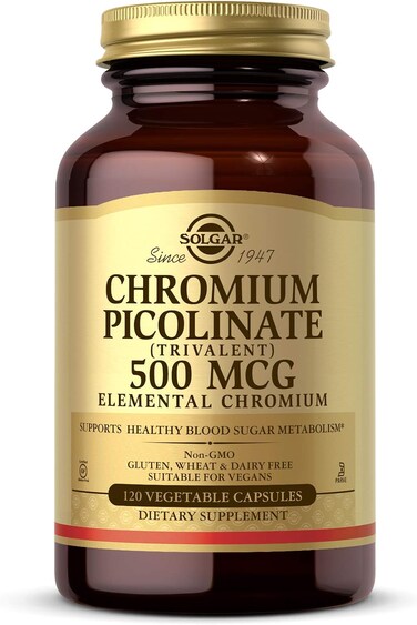 Solgar Chromium Picolinate 500mg Vegetable Capsules, 120 Count