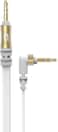 كابل صوت مساعد مسطح Scosche Aux3Fgd مقاس 3.5 مم مع طرف بزاوية 90 درجة، بطول 3 أقدام، باللونين الأبيض والذهبي
