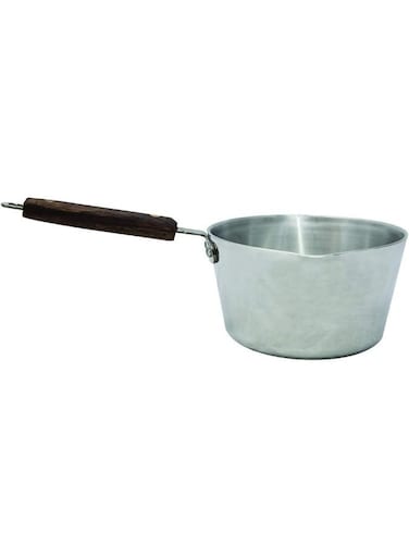 Aluminium Wooden Handle Milk Pan, 15Cm, RKMP06, Tea Pan , Rice Pan , Sauce Pan , Coffee Pan Silver/Brown 15cm