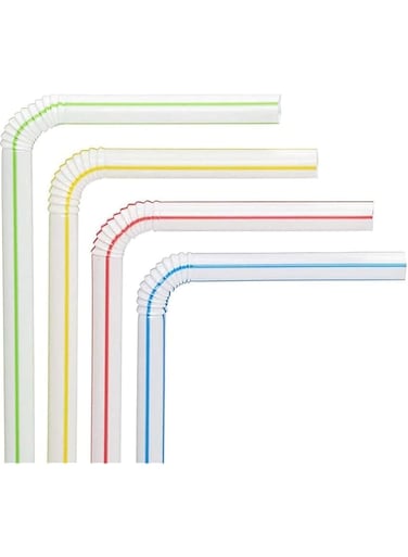 Flexible Disposable Drinking Straws - 6mm Diameter   Individually Wrapped   Ideal for Cold Beverages, Juices, and Smoothies   Durable &amp; Eco-Conscious (Pack of 500)