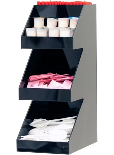 Acrylic 3-Tier Coffee / Tea Condiment Organizer, Black