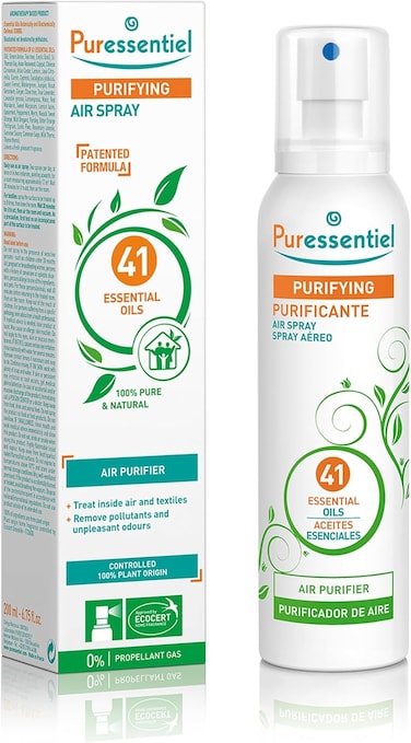 Puressentiel Purifying Air Spray 200ml - Patented Formula - Air &amp; Surfaces - 100% Natural Origin And Fragrance - Pure Essential Oils - Propellant Gas And Aerosol Free - Home, Office, Car