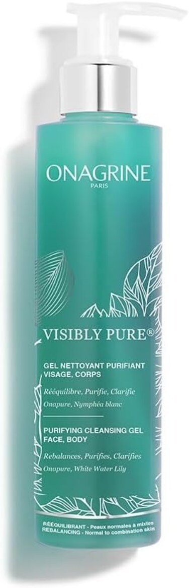 Onagrine Paris Visibly Pure Purifying Cleansing Gel, 200ml, Rebalances, Purifies, Clarifies, Onapure, White Water Lily