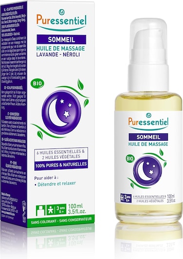Puressentiel Rest &amp; Relax Organic Massage Oil Lavender 100ml