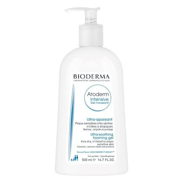 Bioderma Atoderm Intensive Gel Moussant, Foaming Gel Cleanser For Dry Skin &amp; Atopic Sensitive Skin 500ml
