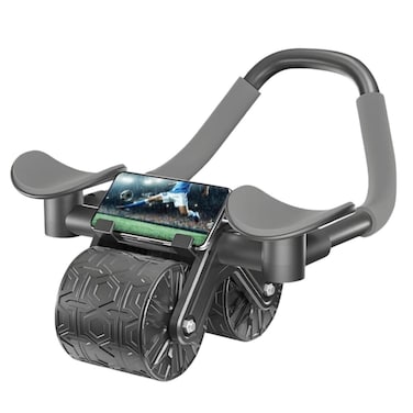 Automatic Abdominal Roller Wheel with Elbow Support, Timer, and Mobile Phone Holder

