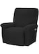 GEBIN Stretch Recliner Covers, Recliner Chair Slipcovers, Sofa Cover, 4 Piece Set Furniture Cover for Recliner Couch Cover with Remote Pocket (Black)