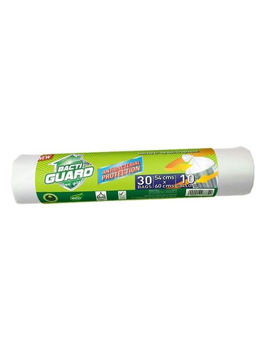 30-Piece Garbage Bag Set White 54x60cm