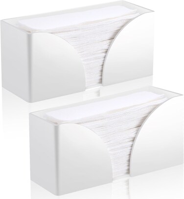 2PCS White Acrylic Paper Towel Dispenser for Countertop - Multi-Fold Napkin Holder