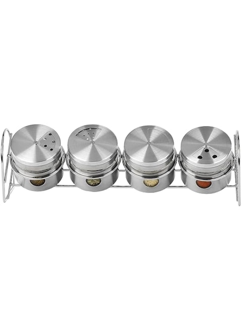 Servewell Tabletop 4Pcs Glass Spice Jar Set With Stand 29x8x10Cm