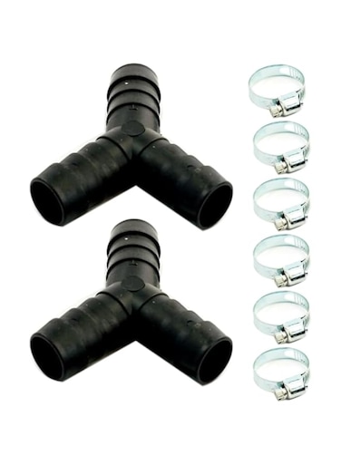 2pcs Appliance Accessories Washing Machine Dishwasher Drain Hose Y Piece Joiner,Clothes Washer Replacement Hoses Black