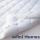 Infini Homes White Mattress Topper   1000GSM Microfiber Filling   Size 150x200 cm   Experience Luxurious Comfort and Support