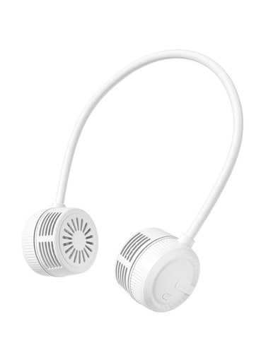 Portable Folding Neck Fan with USB Cable, White