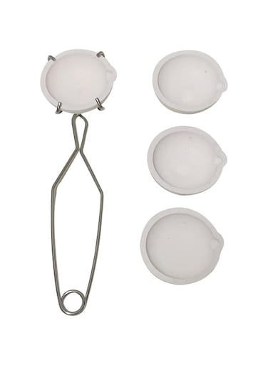 Ceramic Quartz Crucible Dish Cup Melting Gold Silver Copper Whip Tongs Handle Jewelry Refining Casting Pot