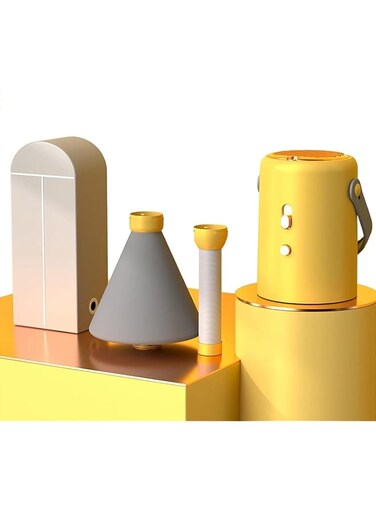 XTECH Mini Dryer, 250W Portable Underwear Dryer Machine with UV Lamp and Large Cloth Cover, Silent/Removable/Handle Design, for Travel/Apartment/Hotel/Dormitory (Yellow)