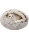 Calming Dog Beds &amp; Cat Cave Bed with Hooded Cover,Removable Washable Round Beds for Small Medium Pets,Anti-Slip Faux Fur Fluffy Coved Bed for Improved Sleep,Fits up to 15/25 lbs (Small,20"x20")