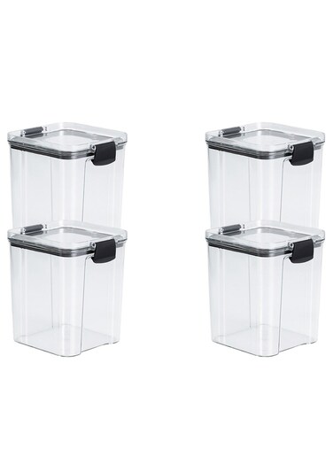 Set of 4 pieces 950ML Airtight Food Storage with Lid, Double Sealed Thick storage Jar, Leak Proof, Easy to Clean, BPA Free, Kitchen and Other Storage