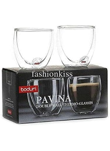 Bodum Pavina Double-Wall Insulated Glass - Clear, 2oz, Set of 2