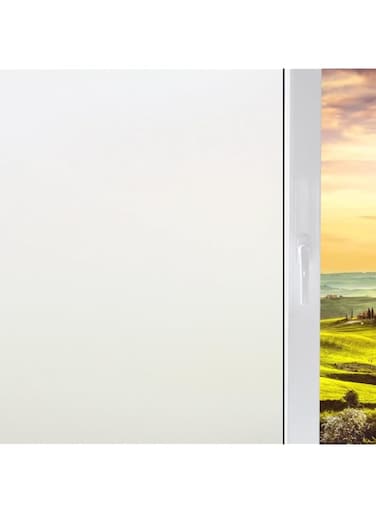 bpa Frosted Window Privacy Film Heat Control UV Sun Blocking Glass Stickers Static Cling Non Adhesive Door Coverings Decals for Bathroom Home Office, White Matte, 17.5 Inch X 6.5 Feet