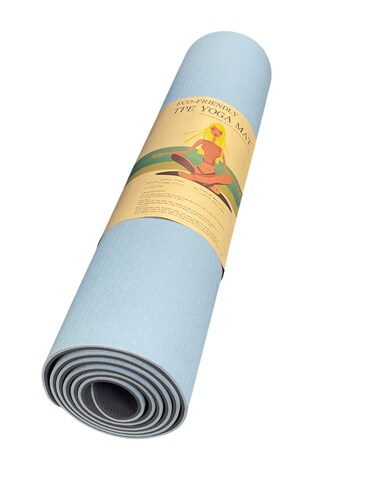 6mm Non Slip Exercise Mat for Yoga, Pilates, Gym &amp; Home Workouts Light Blue